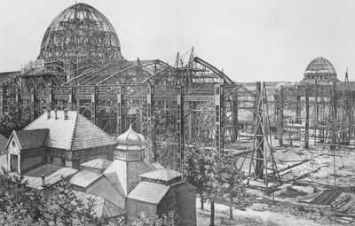 Opførelse af Palace of Fine Arts and Liberal Arts til verdensudstillingen i 1889 af French School